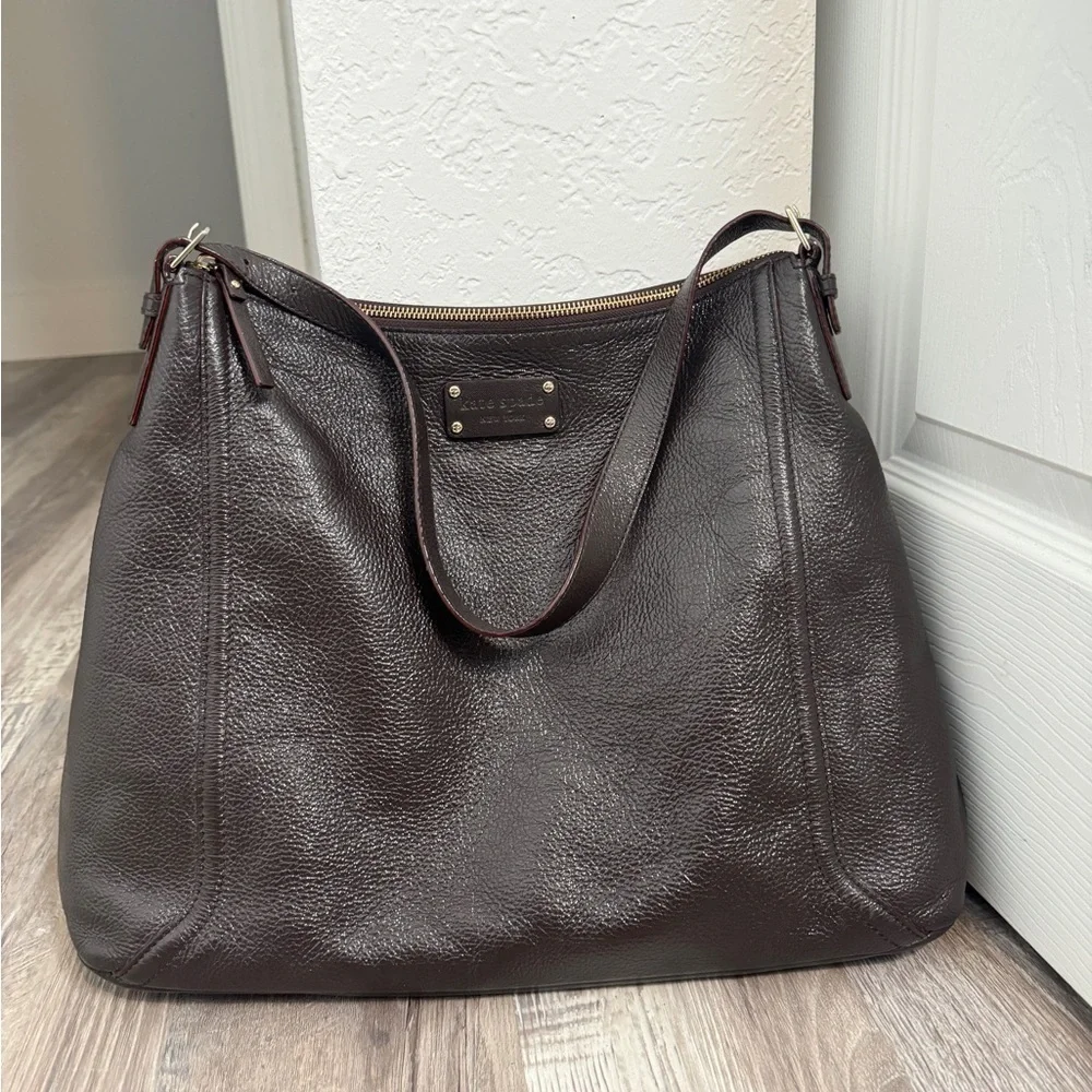 Kate Spade Countries Glossy Pebble Leather Satchel Handbag